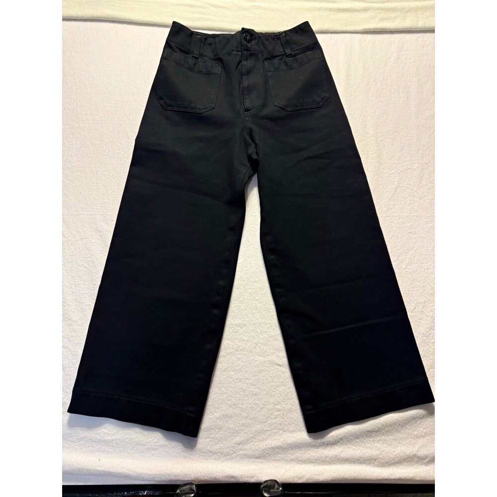 Maeve Anthropologie The Colette Black Wide Leg Pants Size 28 High Rise